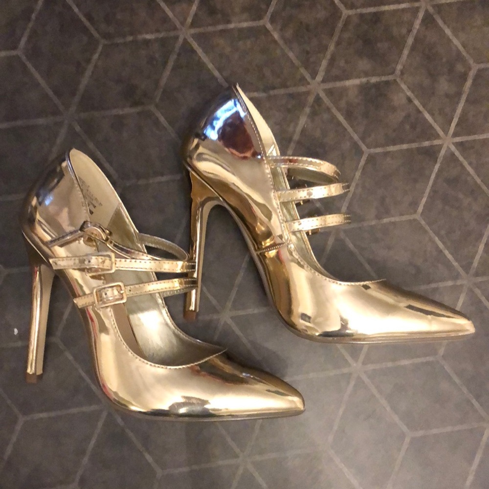 Gold Stiletto Heels